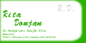 rita domjan business card