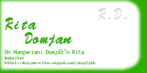 rita domjan business card